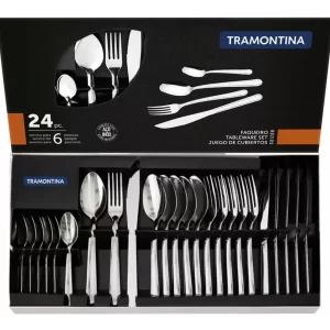 Jogo Talheres Faqueiro Búzios Aço Inox 24 Peças Tramontina