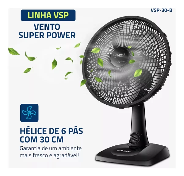 Ventilador de Mesa 30cm Super Power Mondial
