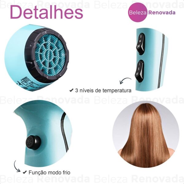 Secador De Cabelo Taiff Style Azul Tifanny Original 2000 W - Image 2